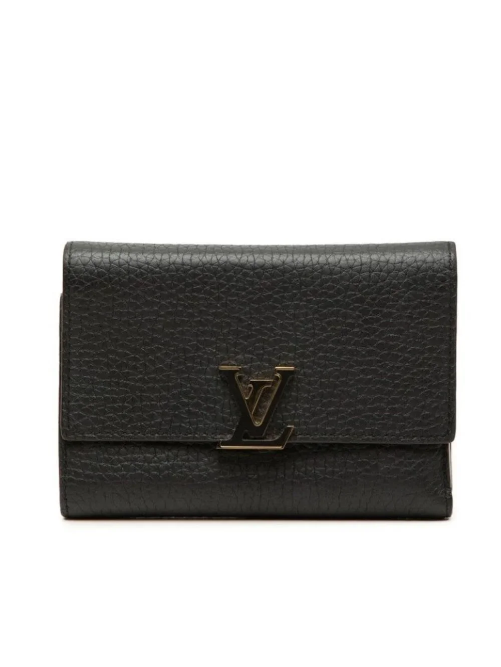 Louis Vuitton Portefeuille Capucines Compact Trifold Wallet Noir Black
